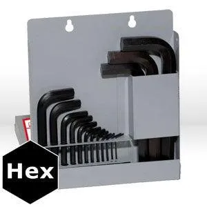 10118 Eklind Hex-L L Shaped Hex Key Set,Metal Box/Inch,Short,18 pc