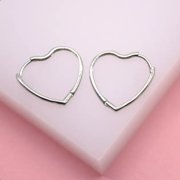 18K Gold Filled Heart Shaped Earrings | Curved Heart Shaped Huggies (L237)