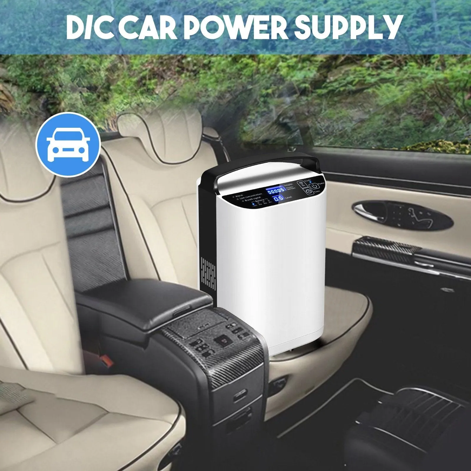 1L-5L/min Pulse Flow Portable Oxygen Concentrator With 3 Hour Battery Carry Bag