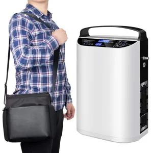 1L-5L/min Pulse Flow Portable Oxygen Concentrator With 3 Hour Battery Carry Bag
