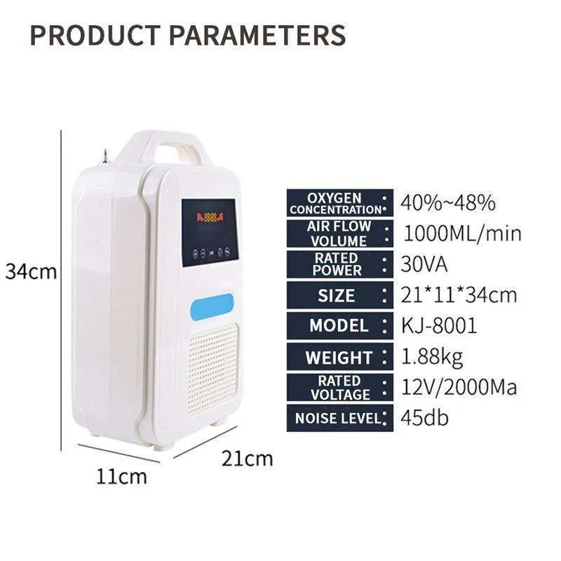 1L/m  Mini Portable Oxygen Concentrator For Outdoor Indoor Car use