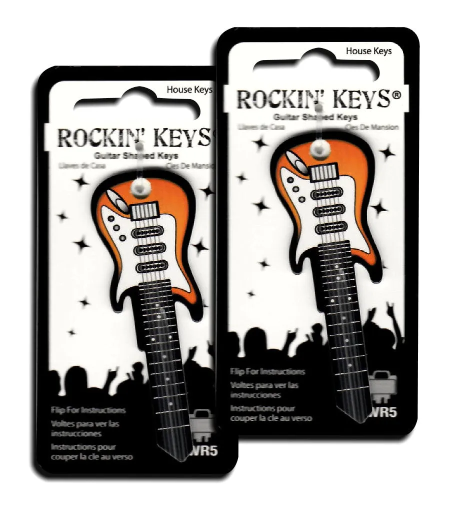2 Sunburst Electric Guitar Shaped Rockin' Keys