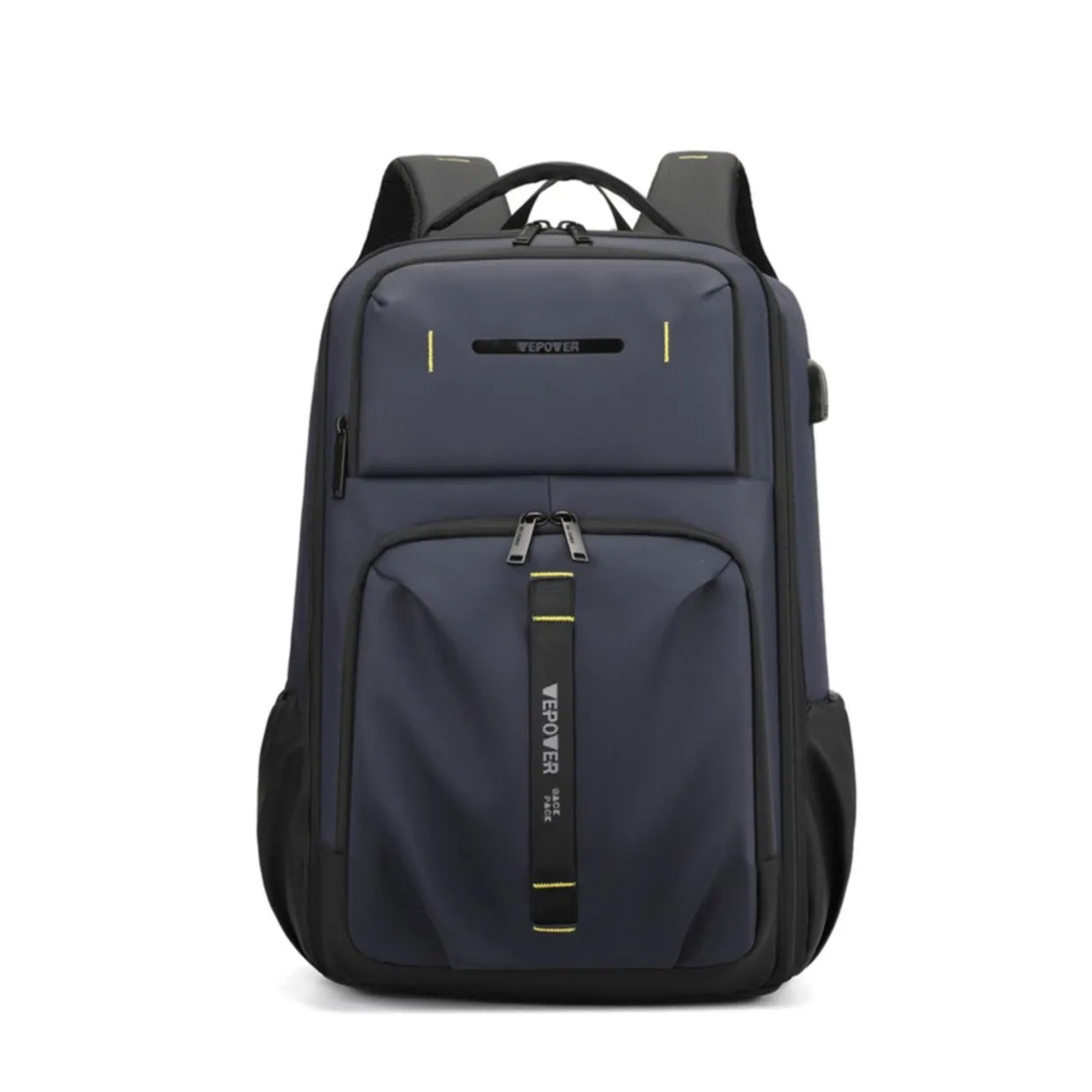 (25L) Universal 14" Laptop MacBook Tablet Backpack Bag with USB Charging Port Nylon Material Splashproof - Blue