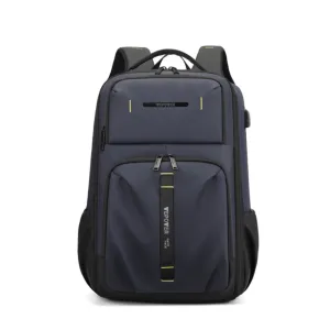 (25L) Universal 14" Laptop MacBook Tablet Backpack Bag with USB Charging Port Nylon Material Splashproof - Blue