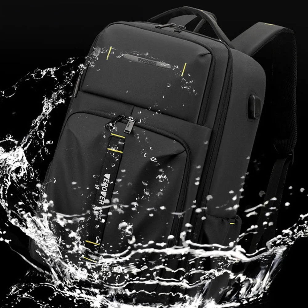 (25L) Universal 14" Laptop MacBook Tablet Backpack Bag with USB Charging Port Nylon Material Splashproof - Blue