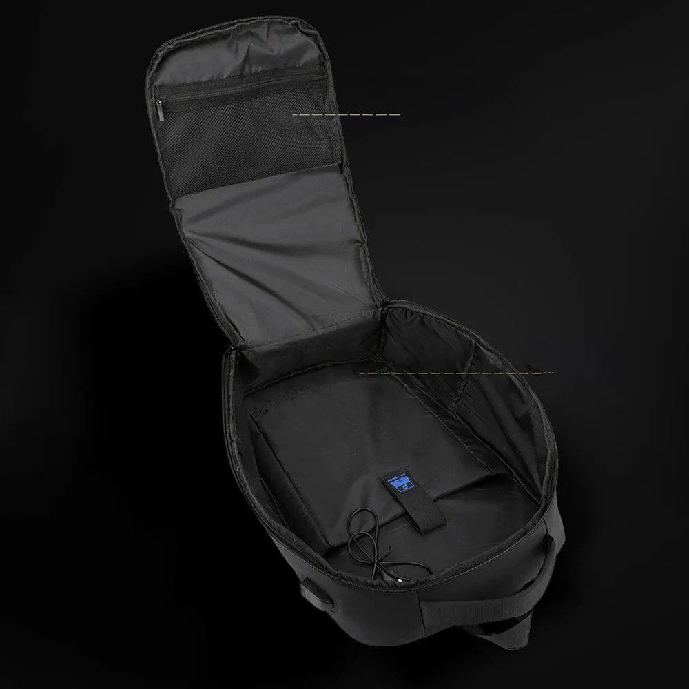 (25L) Universal 14" Laptop MacBook Tablet Backpack Bag with USB Charging Port Nylon Material Splashproof - Blue