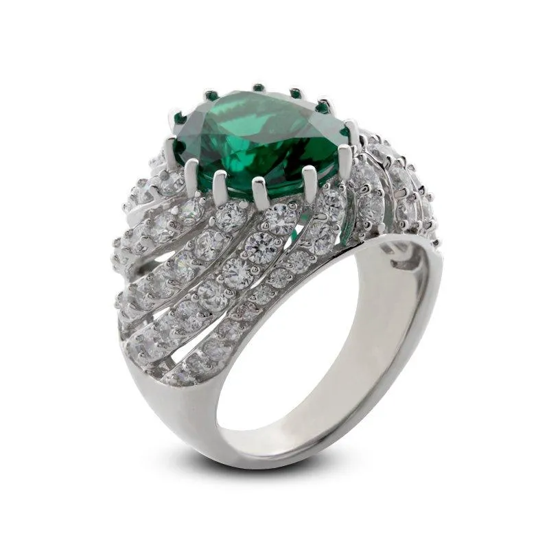 5 ct eq. Oval Green Ring