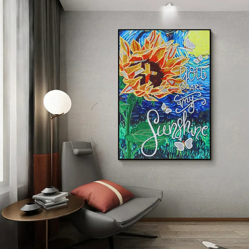 5D DIY Special Shaped  -Sunflower 30*40CM
