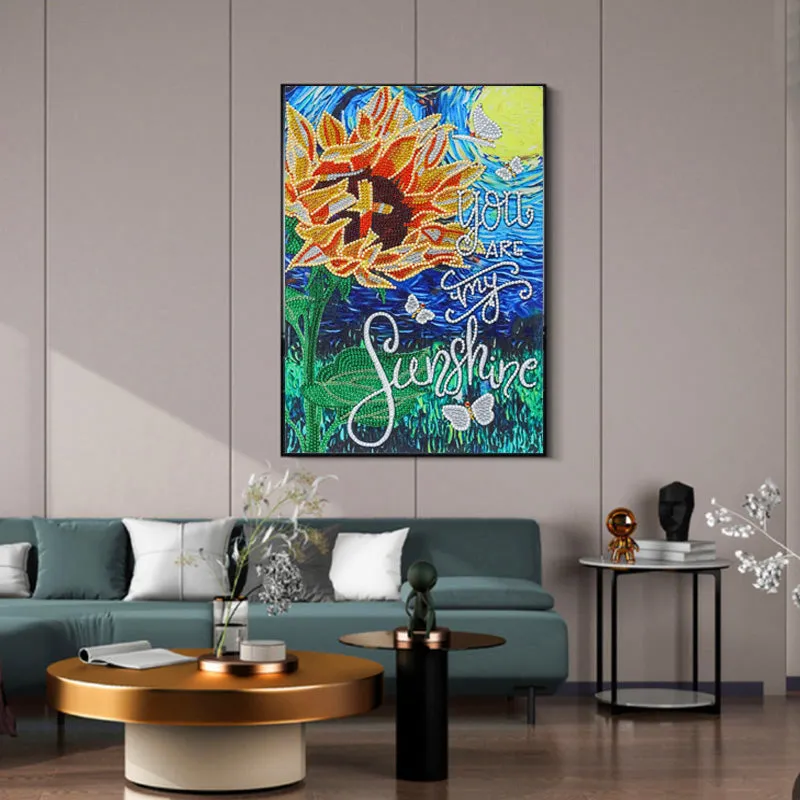 5D DIY Special Shaped  -Sunflower 30*40CM