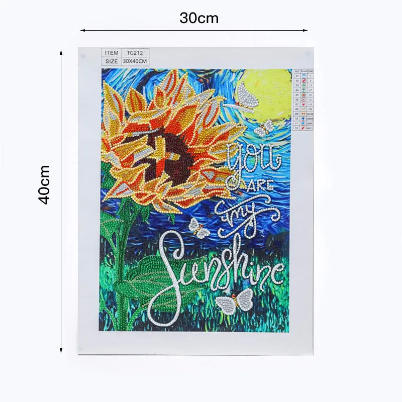 5D DIY Special Shaped  -Sunflower 30*40CM