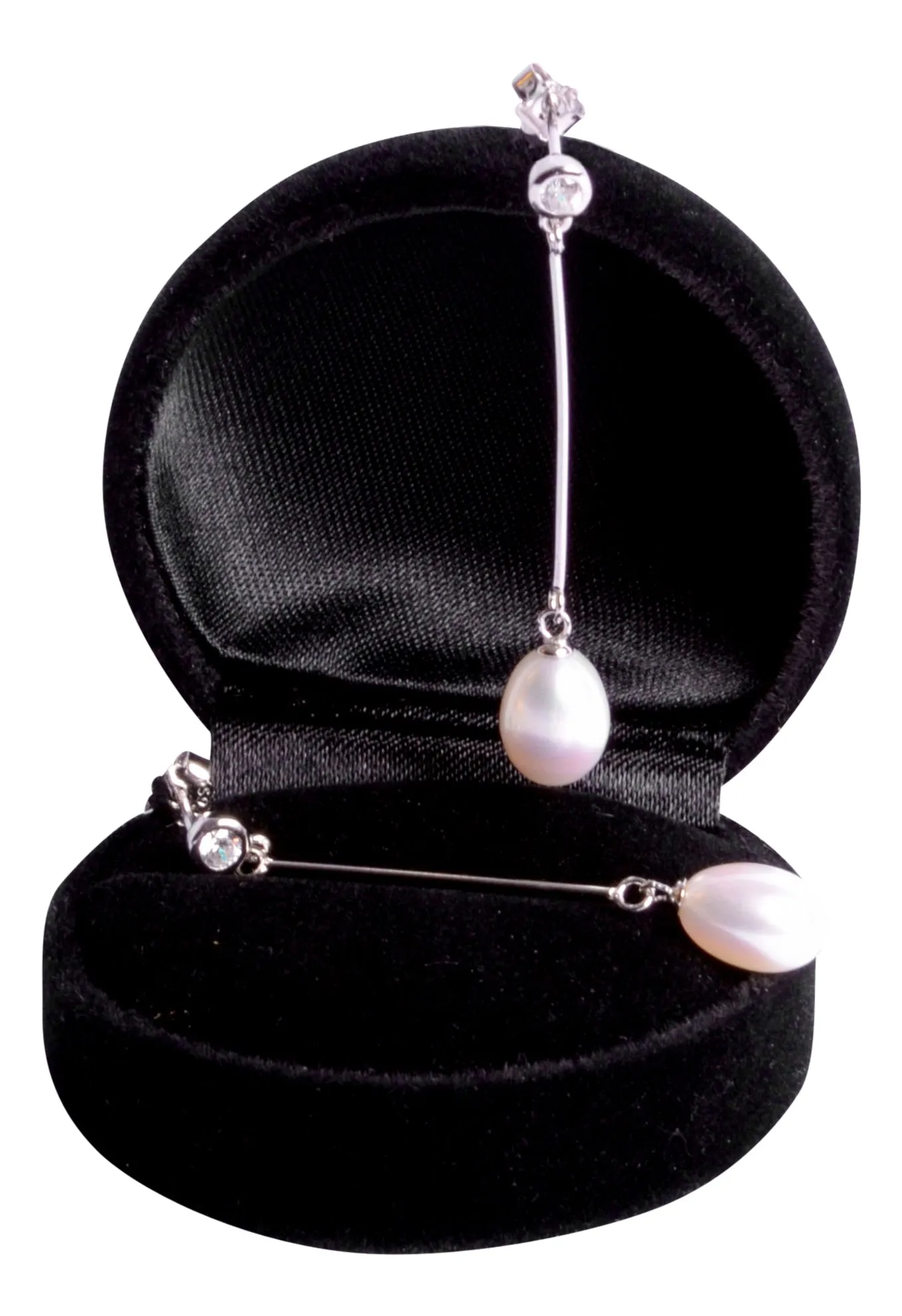 9 mm White Drop Pearl Earrings
