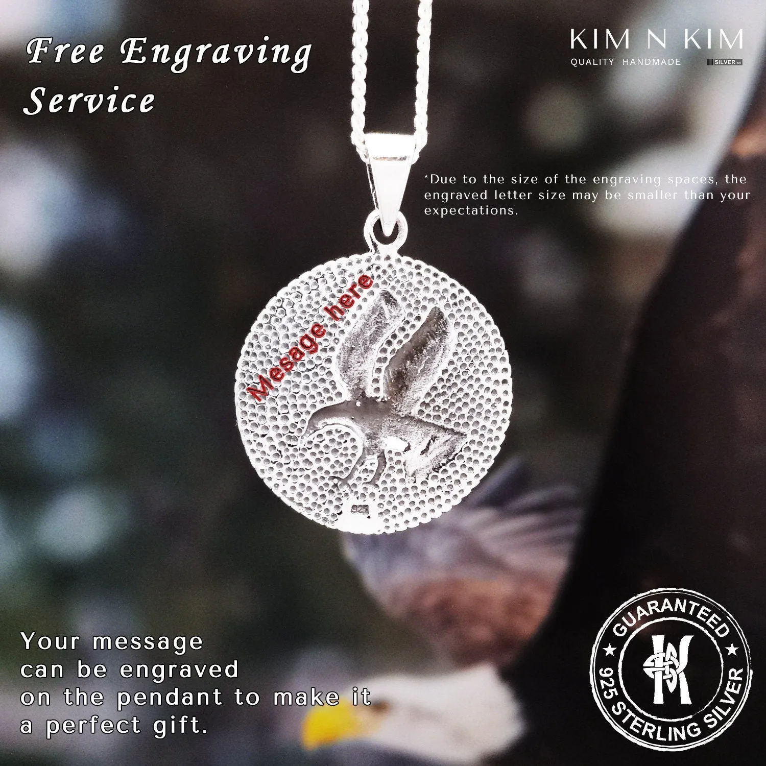 925 Sterling Silver Eagle Pendant