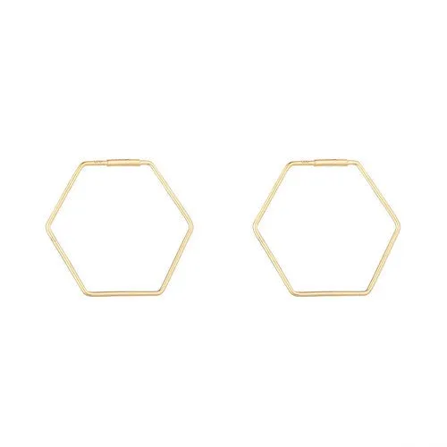 9ct Gold Hexagon Shaped hoop earrings