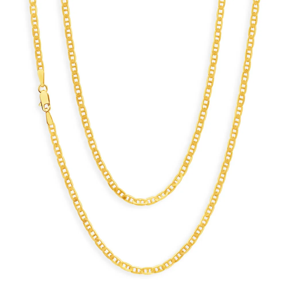 9ct Yellow Solid Gold Dazzling Anchor 50cm Chain