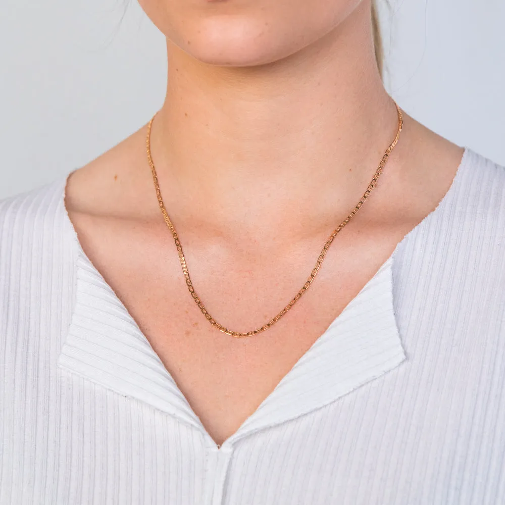 9ct Yellow Solid Gold Dazzling Anchor 50cm Chain