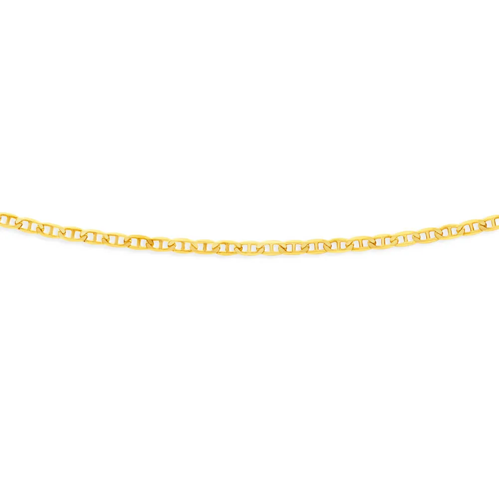 9ct Yellow Solid Gold Dazzling Anchor 50cm Chain
