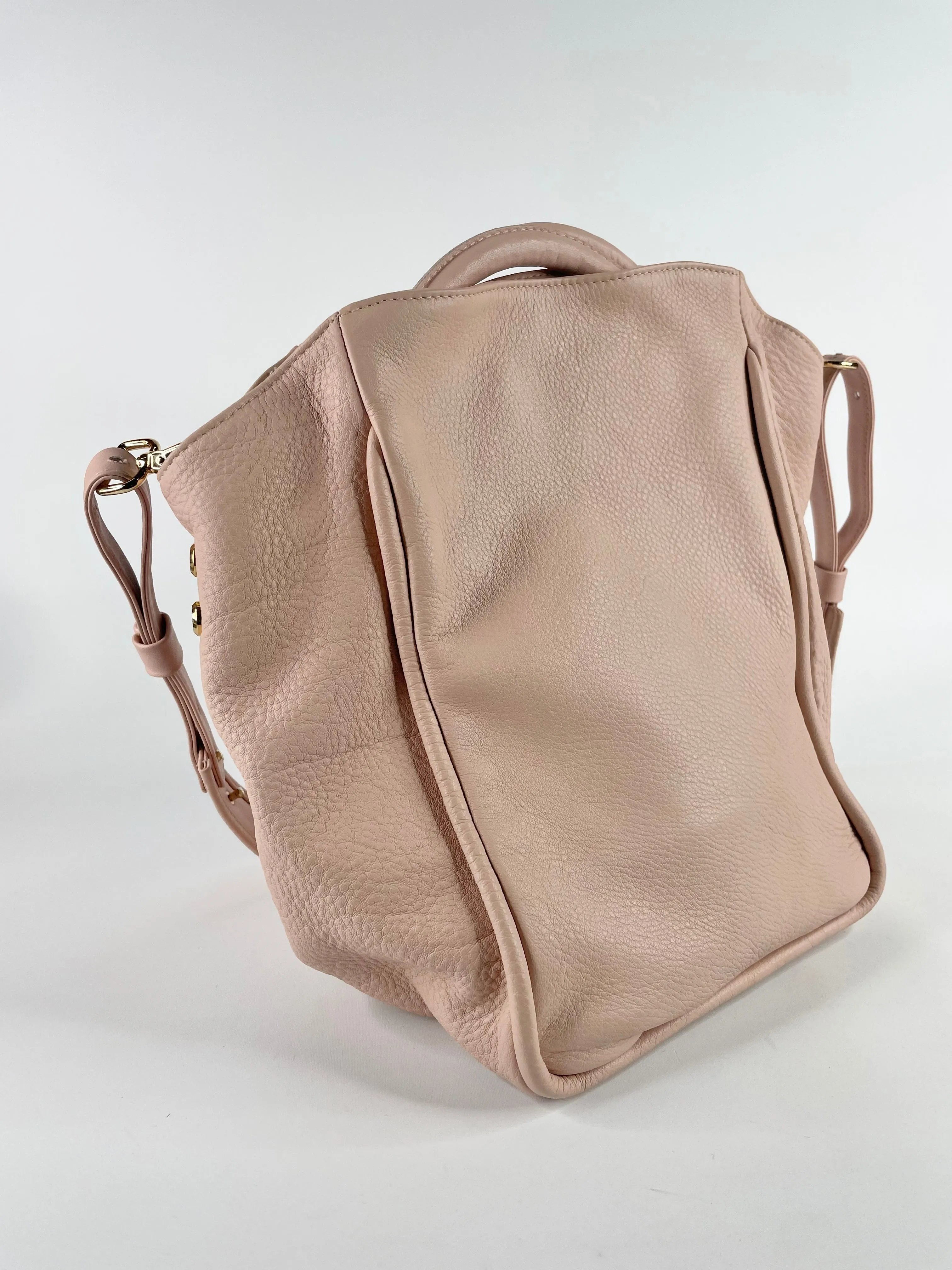 A-Esque Pink Blush Leather Shoulder Bag