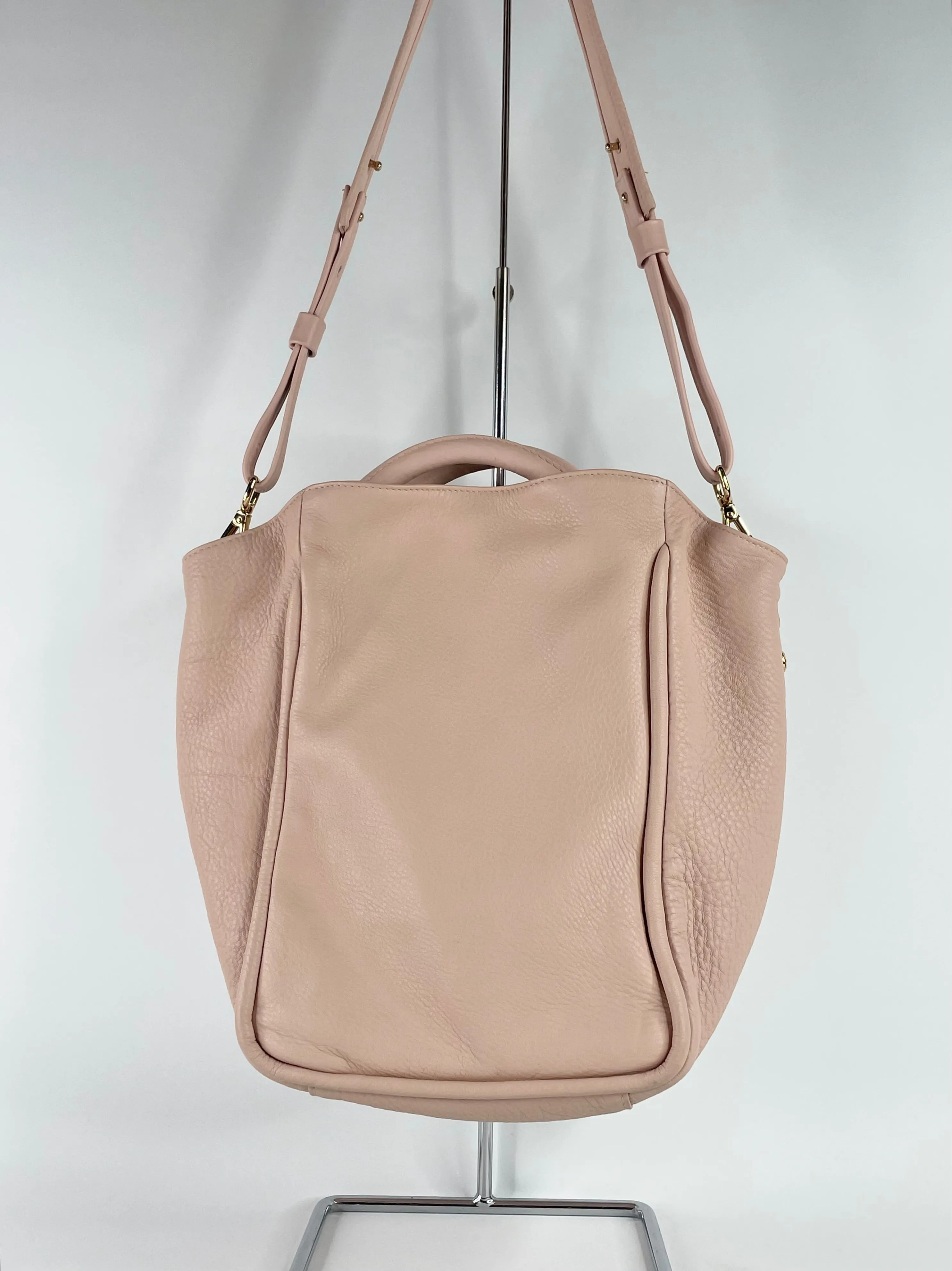 A-Esque Pink Blush Leather Shoulder Bag