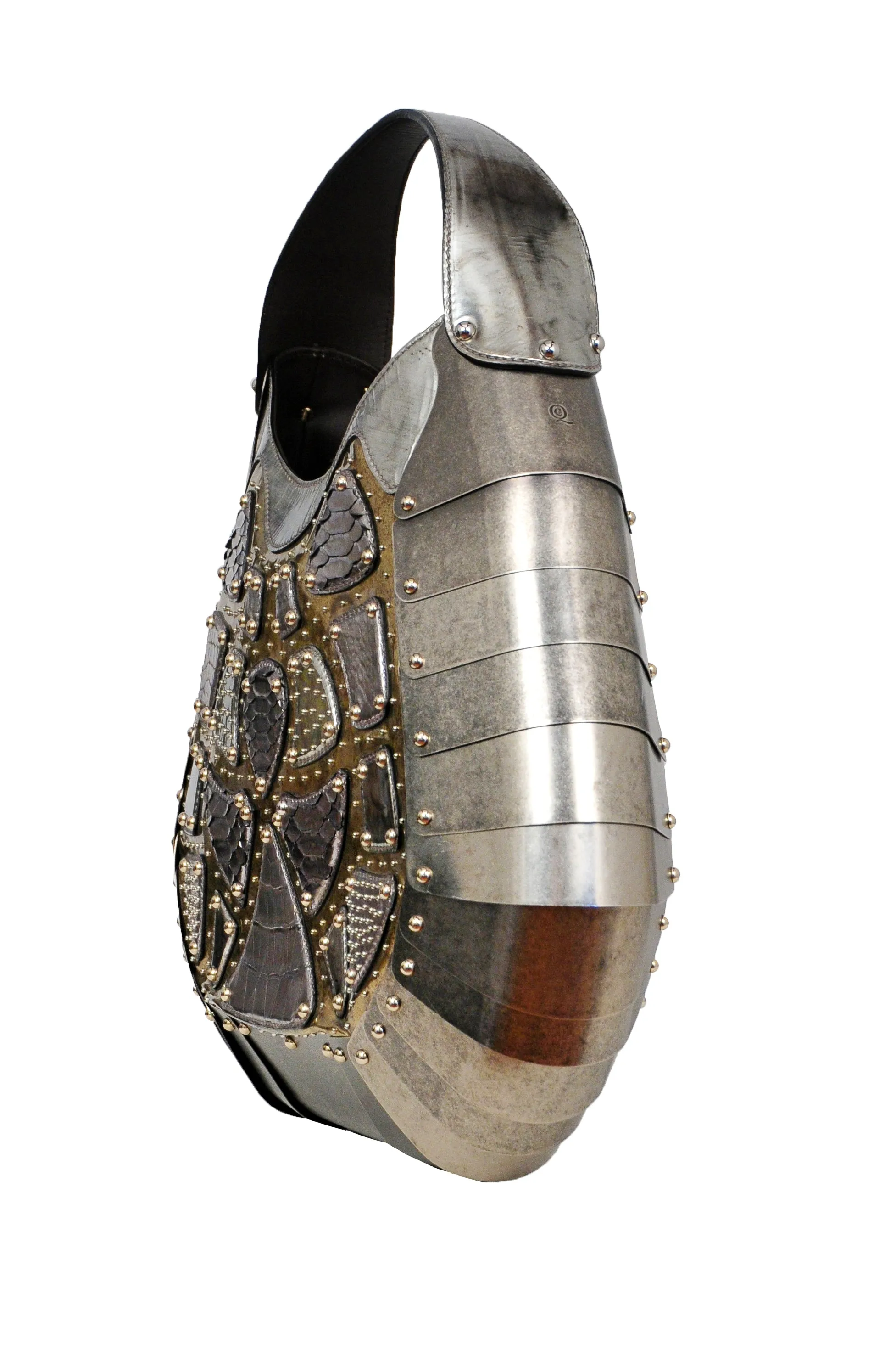 ALEXANDER MCQUEEN RARE LIMITED EDITION SILVER ARMOR BAG 2007