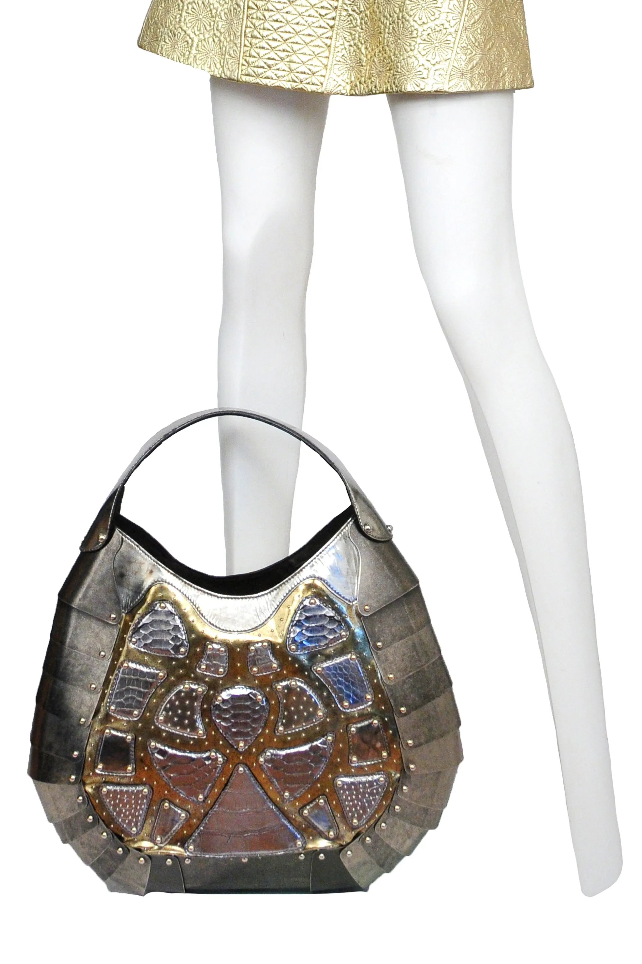 ALEXANDER MCQUEEN RARE LIMITED EDITION SILVER ARMOR BAG 2007