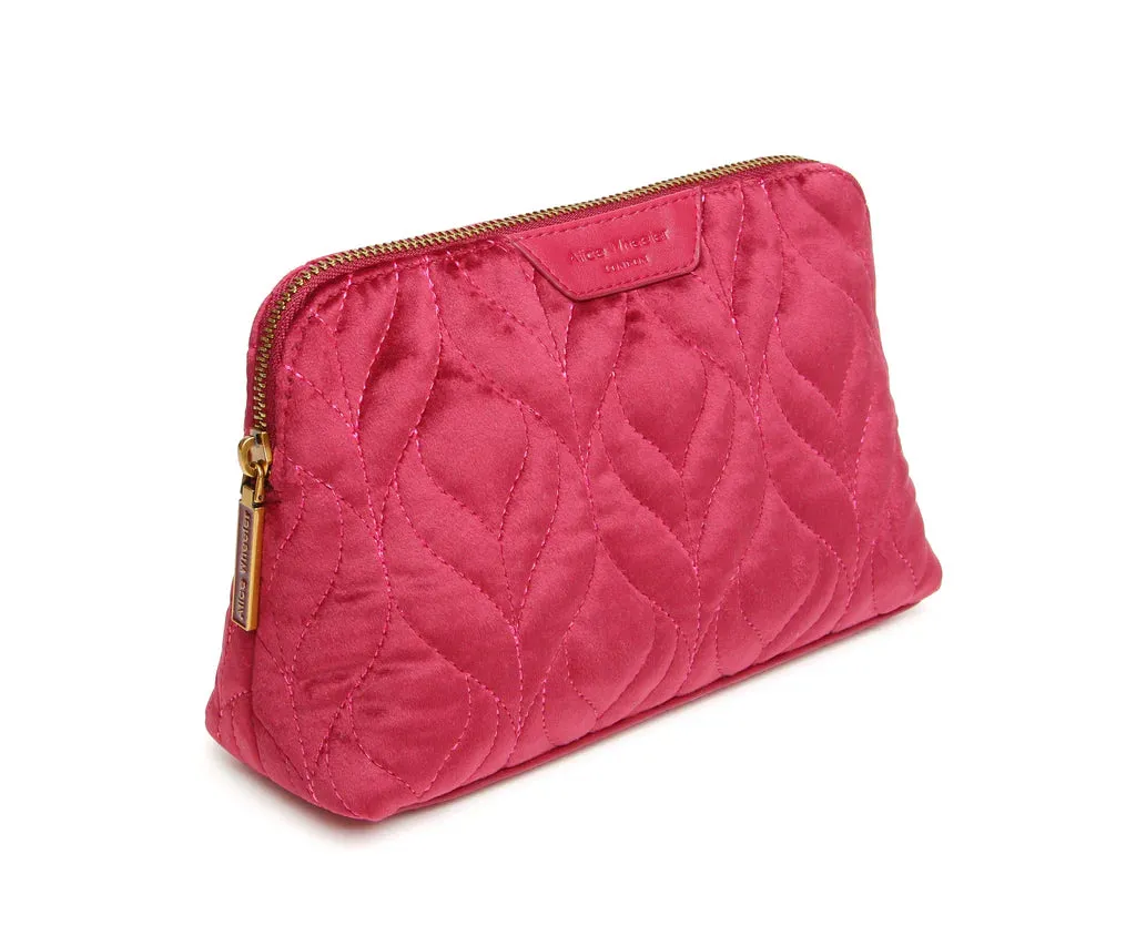 Alice Wheeler Velvet Make Up Bag - Fig