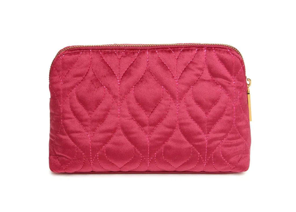 Alice Wheeler Velvet Make Up Bag - Fig