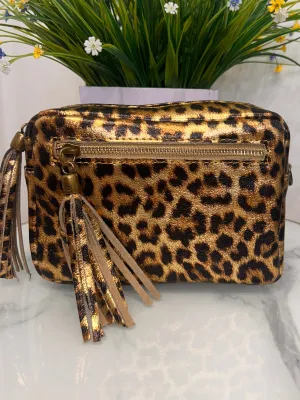 Alison Camera Bag - Metallic Animal Gold