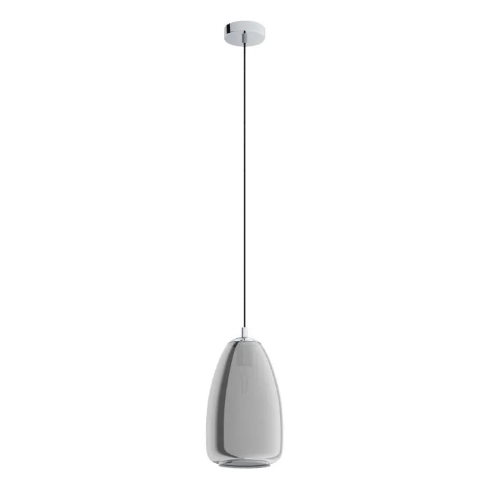 Alobrase 1 Light 20cm Chrome with Smoke Glass Modern Pendant