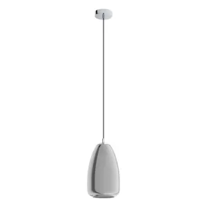 Alobrase 1 Light 20cm Chrome with Smoke Glass Modern Pendant