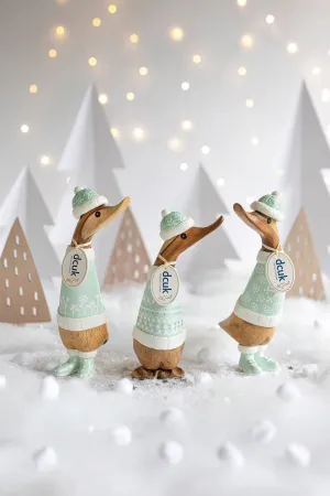 Alpine Green Wooden Christmas Ducklings - Choice of Design