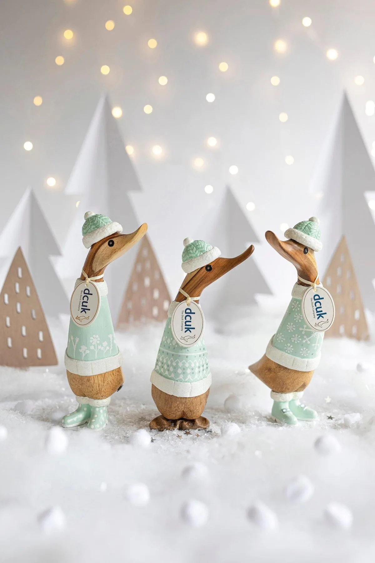Alpine Green Wooden Christmas Ducklings - Choice of Design