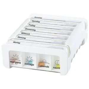 Anabox weekly pill organiser, Compact 7 days weekly dispenser white