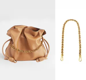 Bag chain accessory for Flamenco Bag, leather chain style replacement strap.