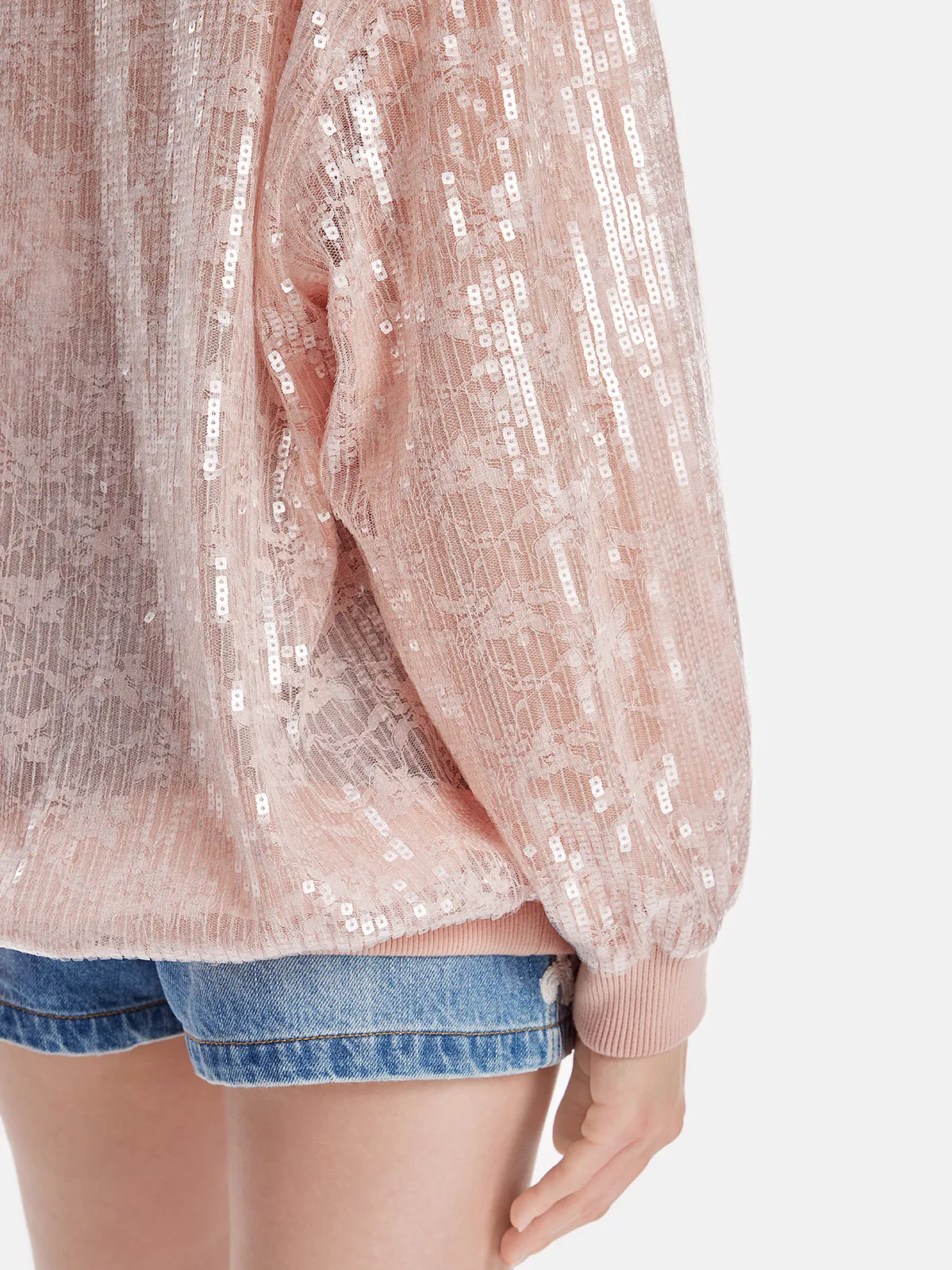 Baroque Lace Sequin Blouse