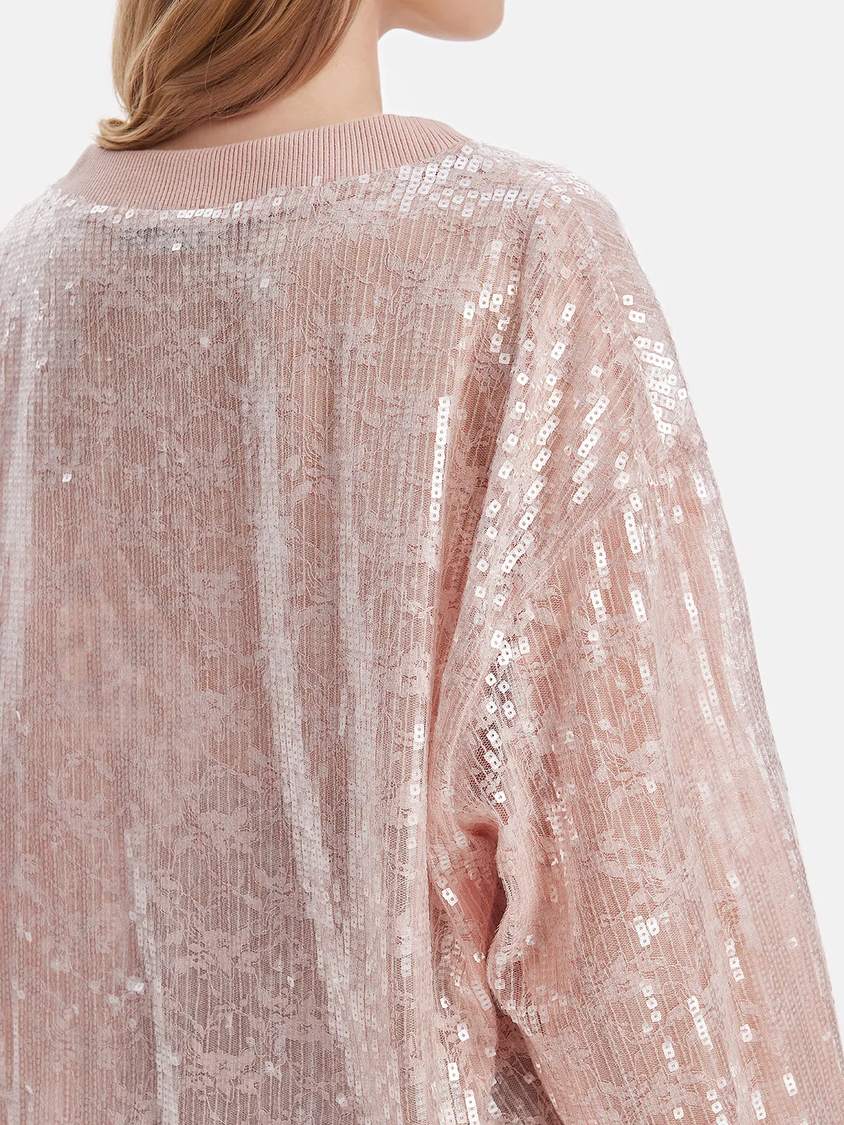 Baroque Lace Sequin Blouse