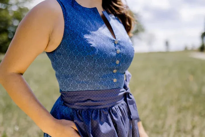 Bavarian Dirndl Dress Ivelina, 2pcs - Blue