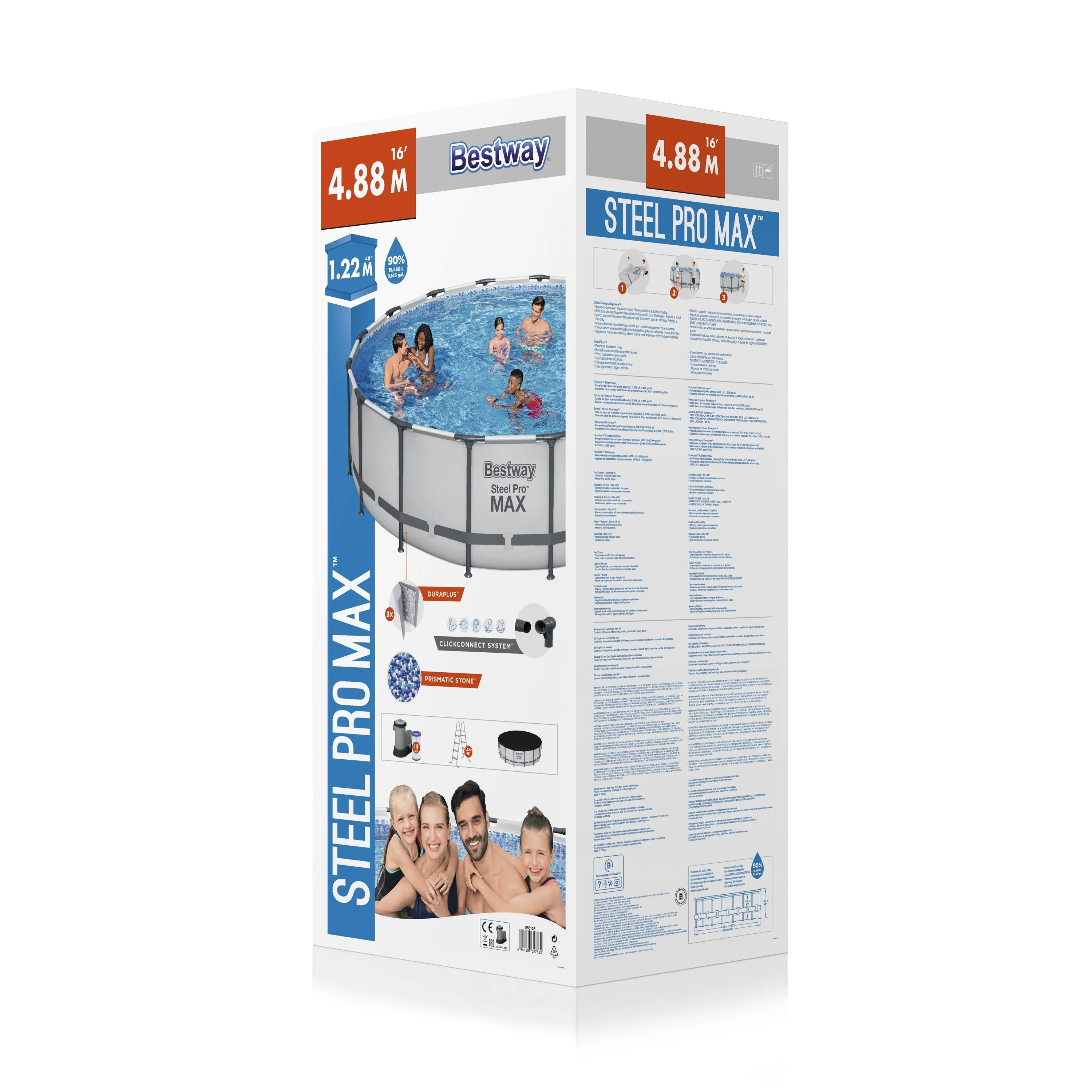 Bestway (5612Z) Steel Pro MAX™ 16' x 48"/4.88m x 1.22m Pool Set