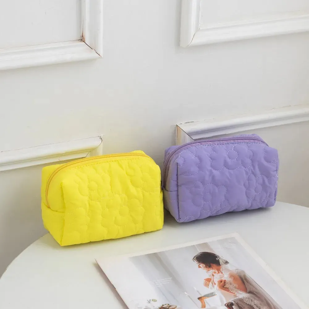 binfenxie Candy Color Makeup Bag New Dacron Large Capacity Storage Bag Portable Soft Cosmetic Handbag Women's