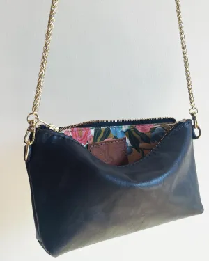 Black Leather Clutch/Crossbody