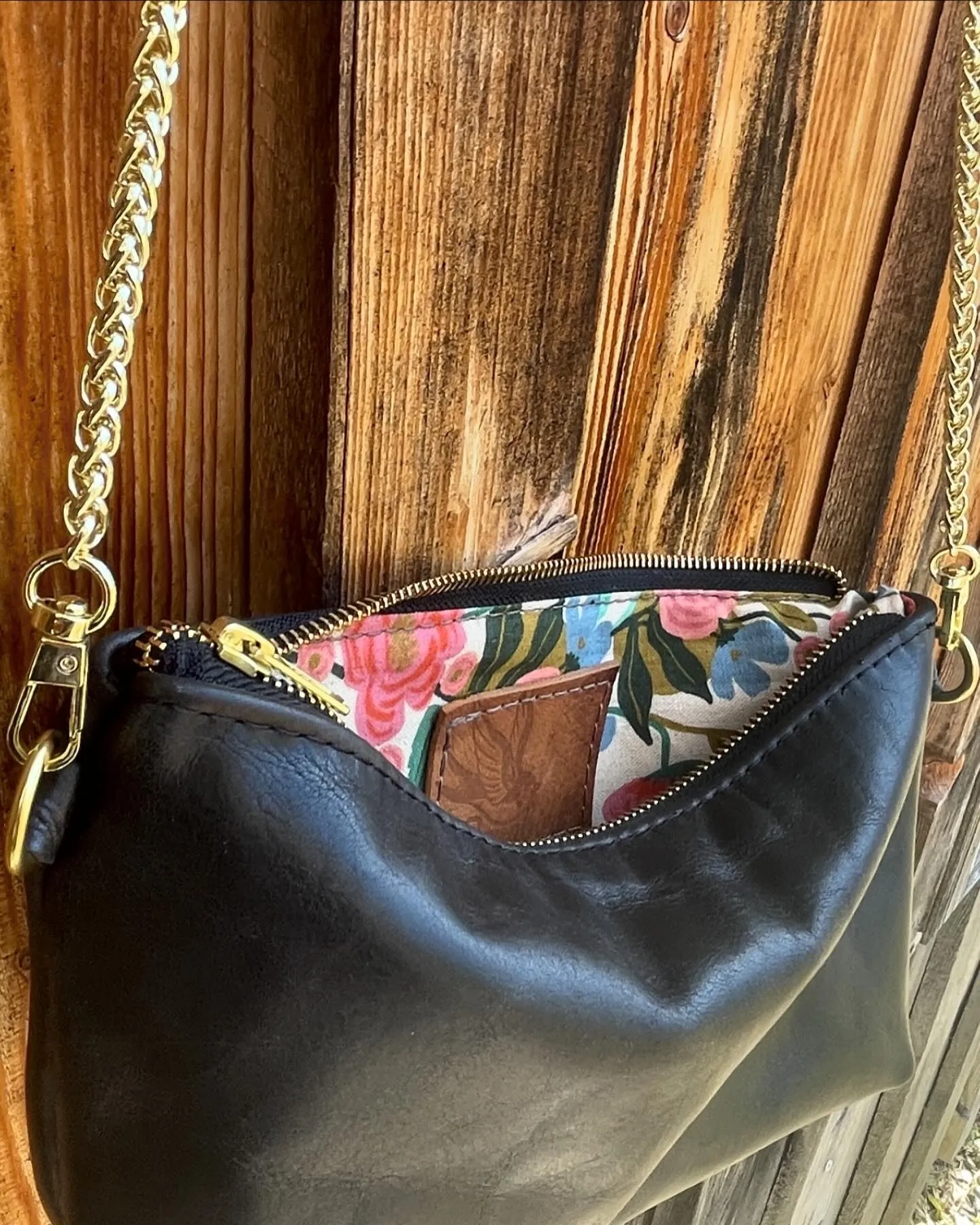 Black Leather Clutch/Crossbody