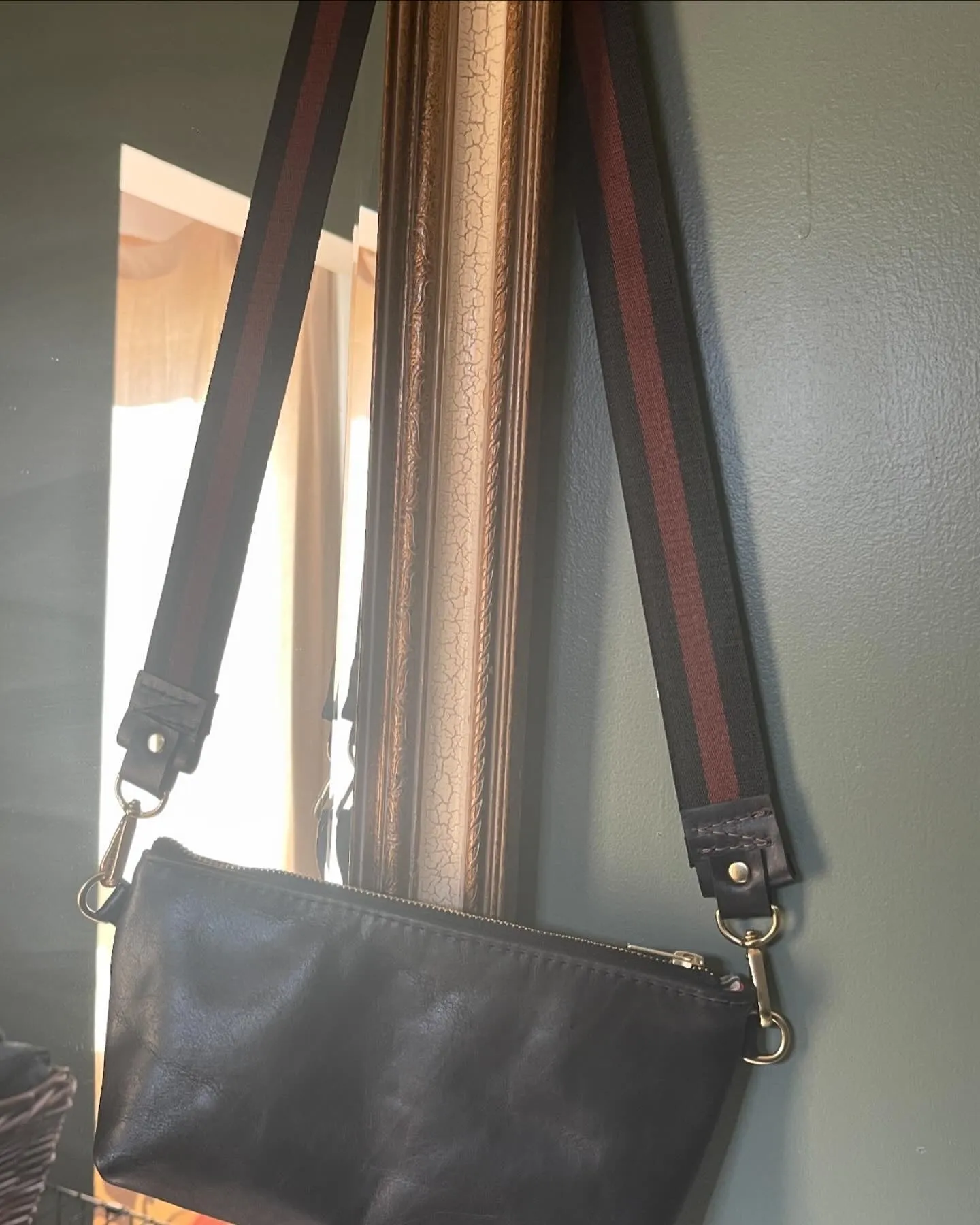 Black Leather Clutch/Crossbody