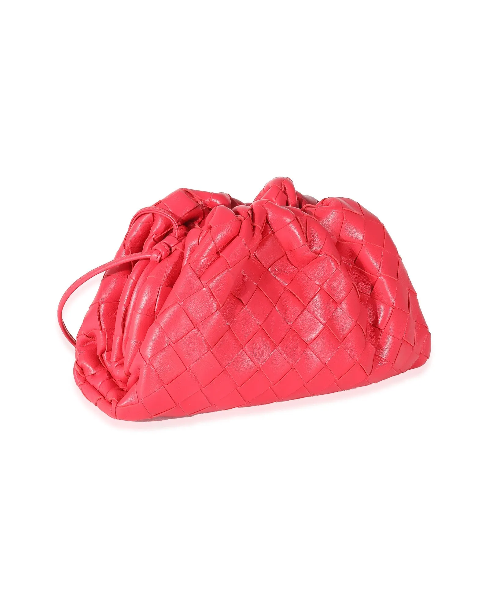Bottega Veneta Raspberry Intrecciato Lambskin Mini Pouch