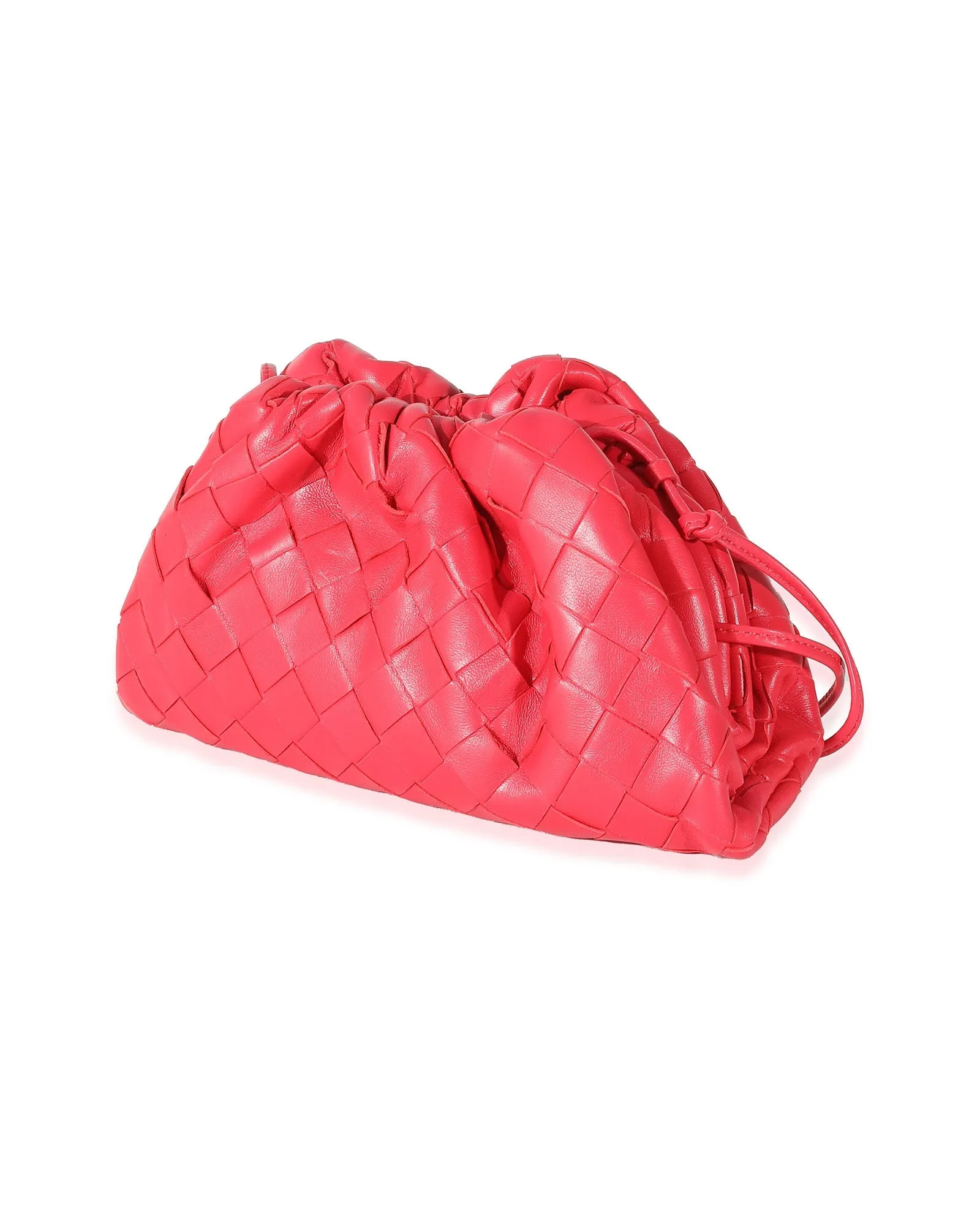 Bottega Veneta Raspberry Intrecciato Lambskin Mini Pouch