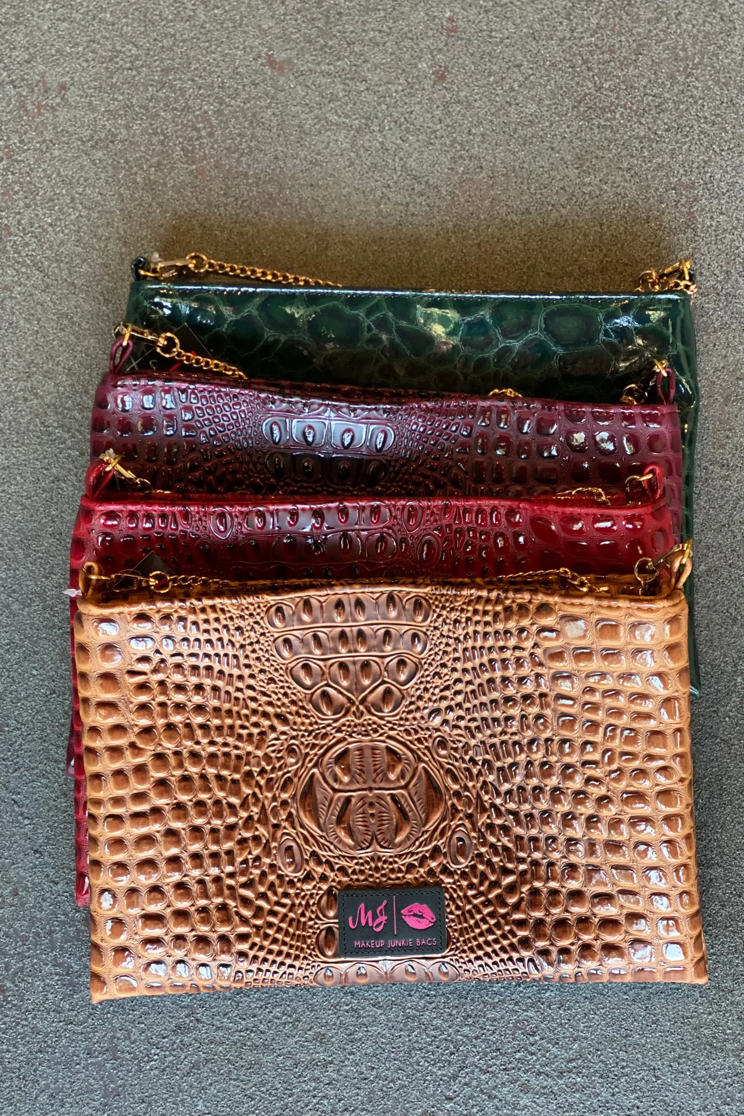 Bubble Gator Cognac Crossbody