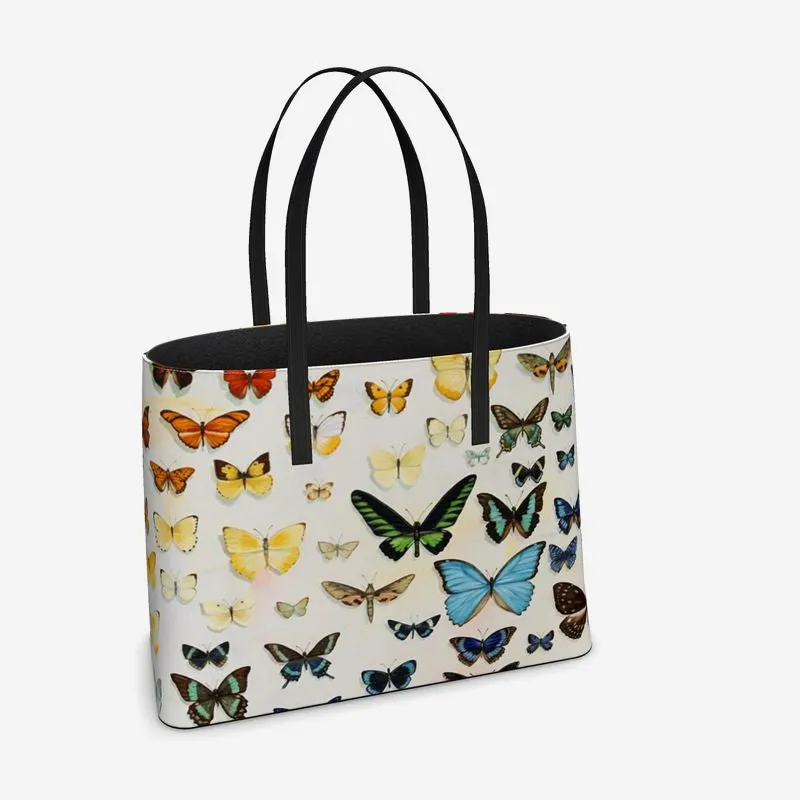 Butterfly Rainbow Leather Tote