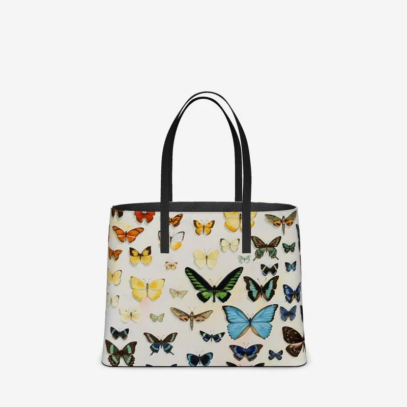 Butterfly Rainbow Leather Tote