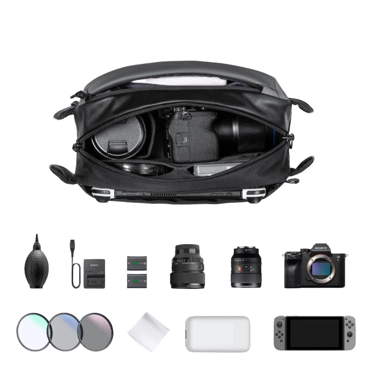 Camera Bag for DSLR & Mirrorless Cameras, Waterproof Nylon, Multi-Use Carrying Options, Shockproof Protection, 2.64 Gallon Capacity