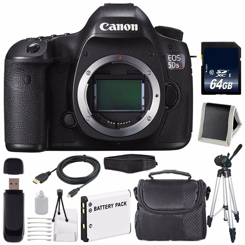 Canon EOS 5DS R DSLR Camera (International Model) 0582C002   LP-E6 Battery   64GB Memory Card  Innovative Bundle