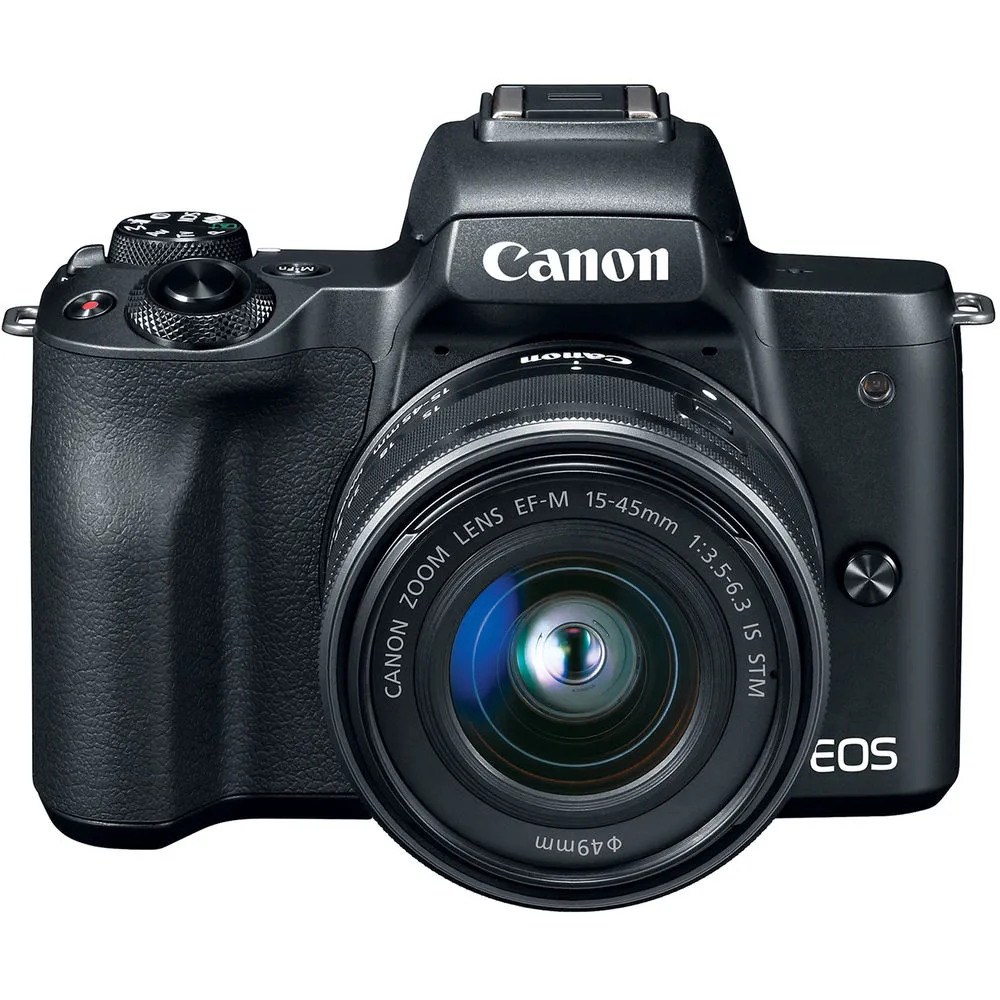 Canon EOS M50 Mirrorless Camera W/15-45mm Lens Black 2680C011  - Advanced Bundle