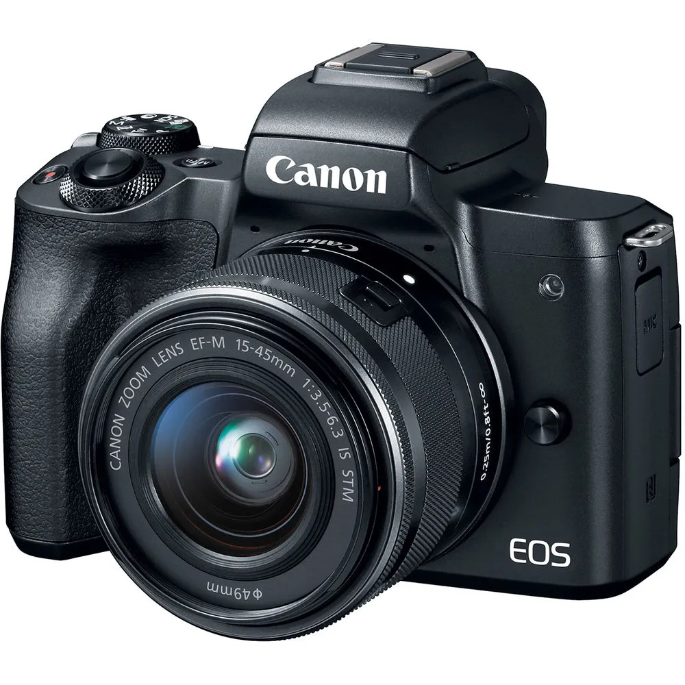Canon EOS M50 Mirrorless Camera W/15-45mm Lens Black 2680C011  - Advanced Bundle
